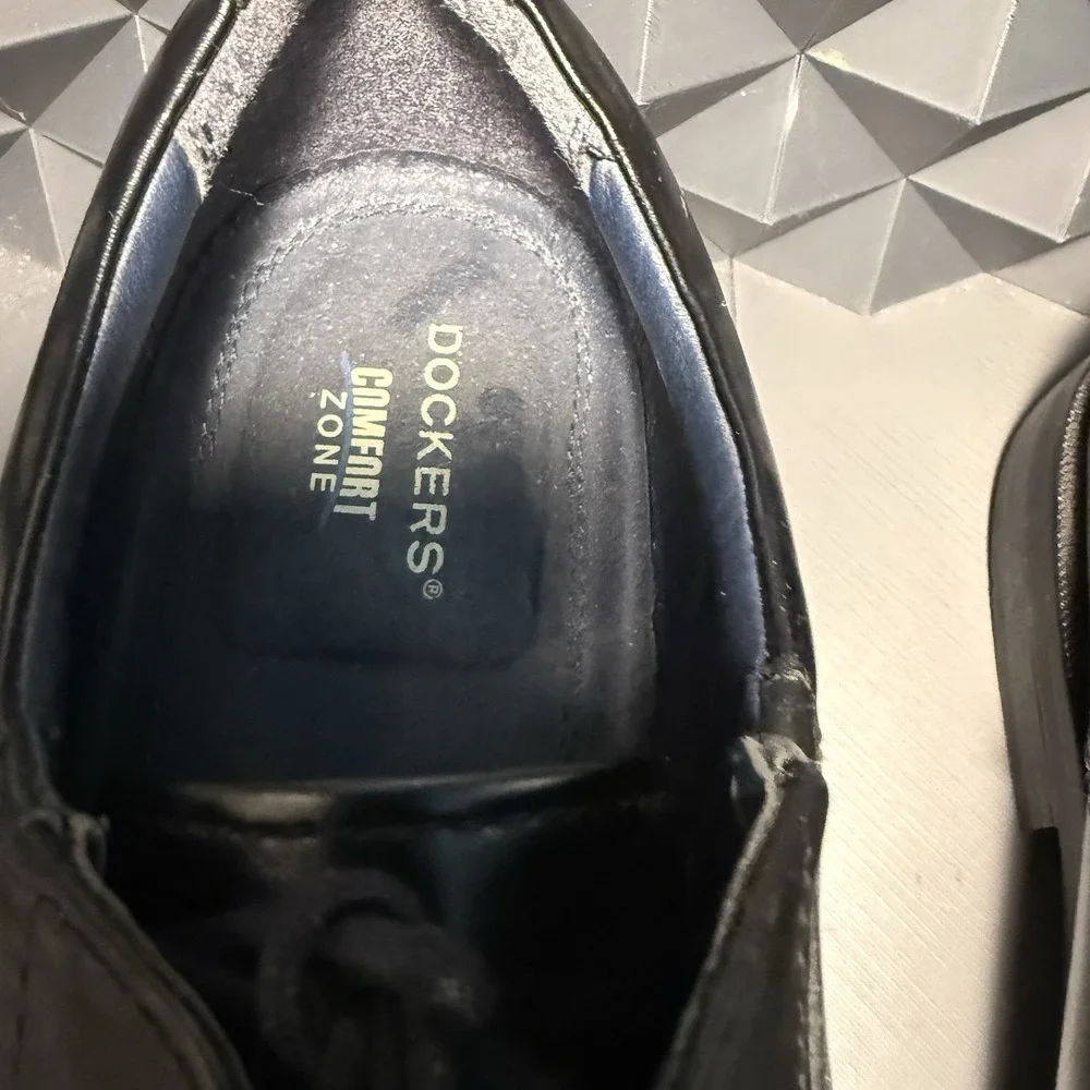 Men's Dockers Comfort Zone Black Leather Dress Shoes Size 12M